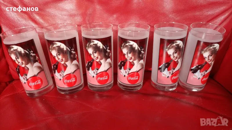 Стъклени чаши кока кола, ретро плакати 6 бр, снимка 1
