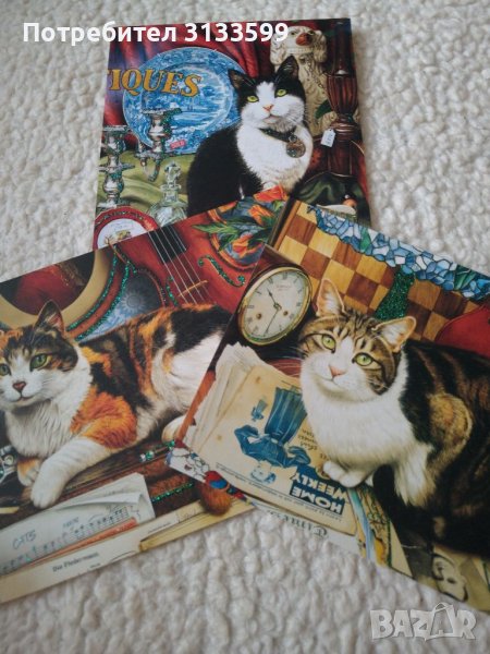 Комплект от 6 картички с котки, снимка 1