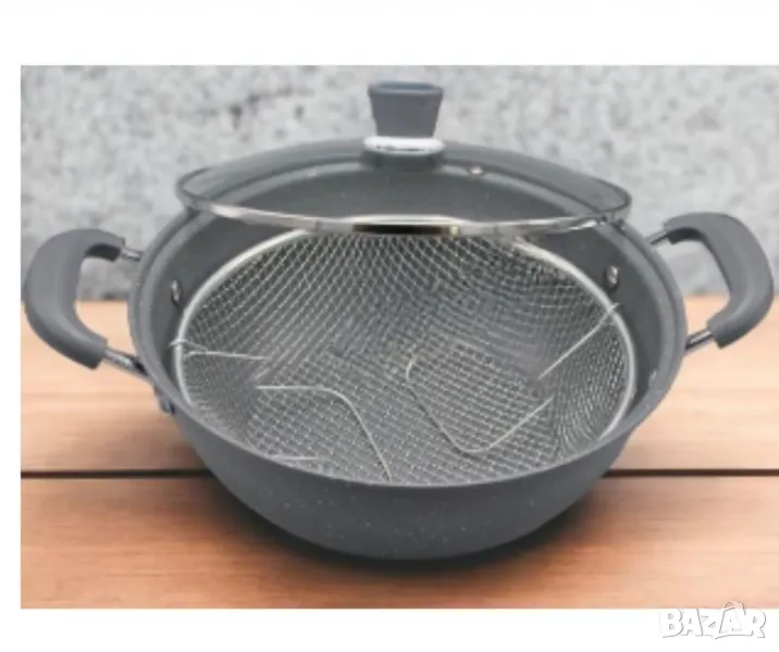 Тенджера с кошница за фритюрник,керамична, снимка 1