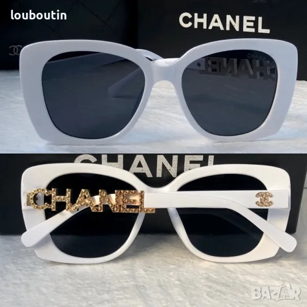 CH 2024 дамски слънчеви очила котка бели черни, снимка 1