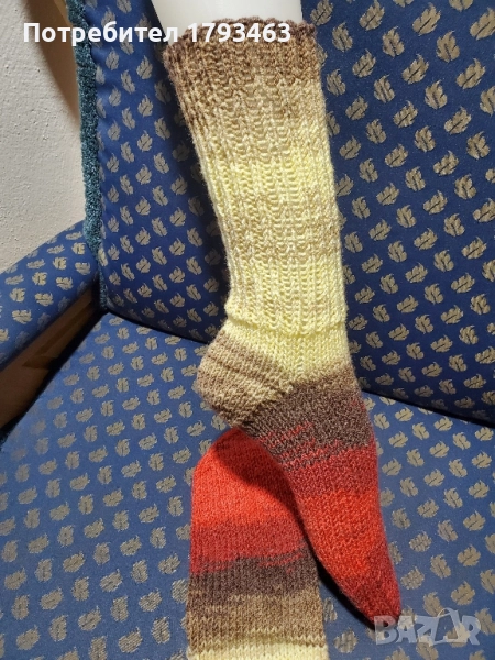 Ръчно плетени дамски чорапи, размер 38, снимка 1