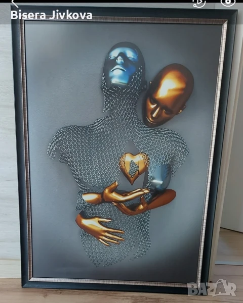 Нова картина, с размери 56/76/1,5 см, с рамка и държачи, 45лв, снимка 1