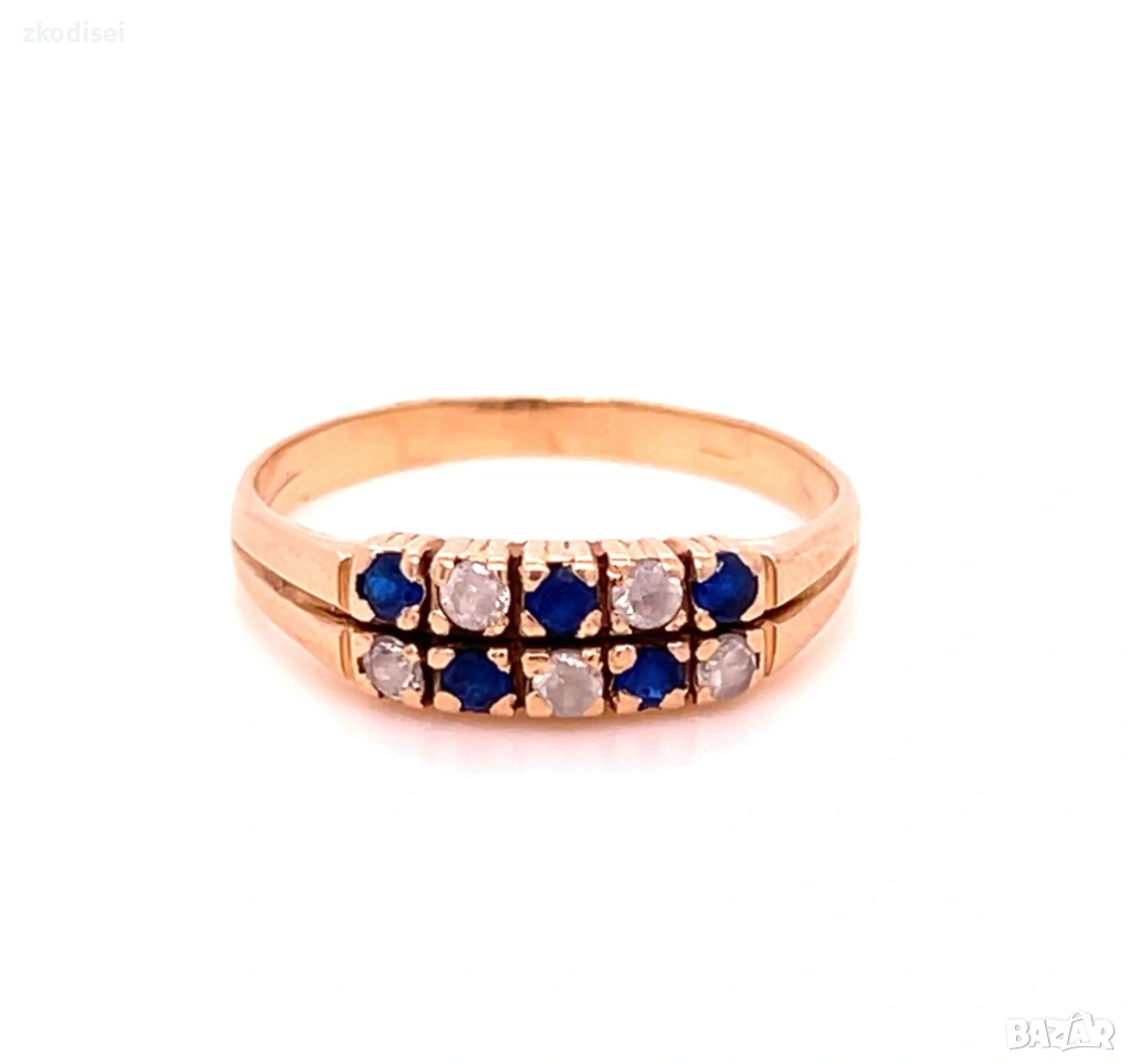 Златен дамски пръстен 2,25гр. размер:54 14кр. проба:585 модел:35349-5, снимка 1