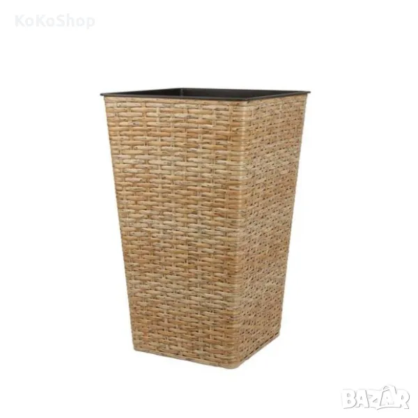 Кашпа-28х28х45 см./висока кашпа от PVC ратан/кашпа, снимка 1