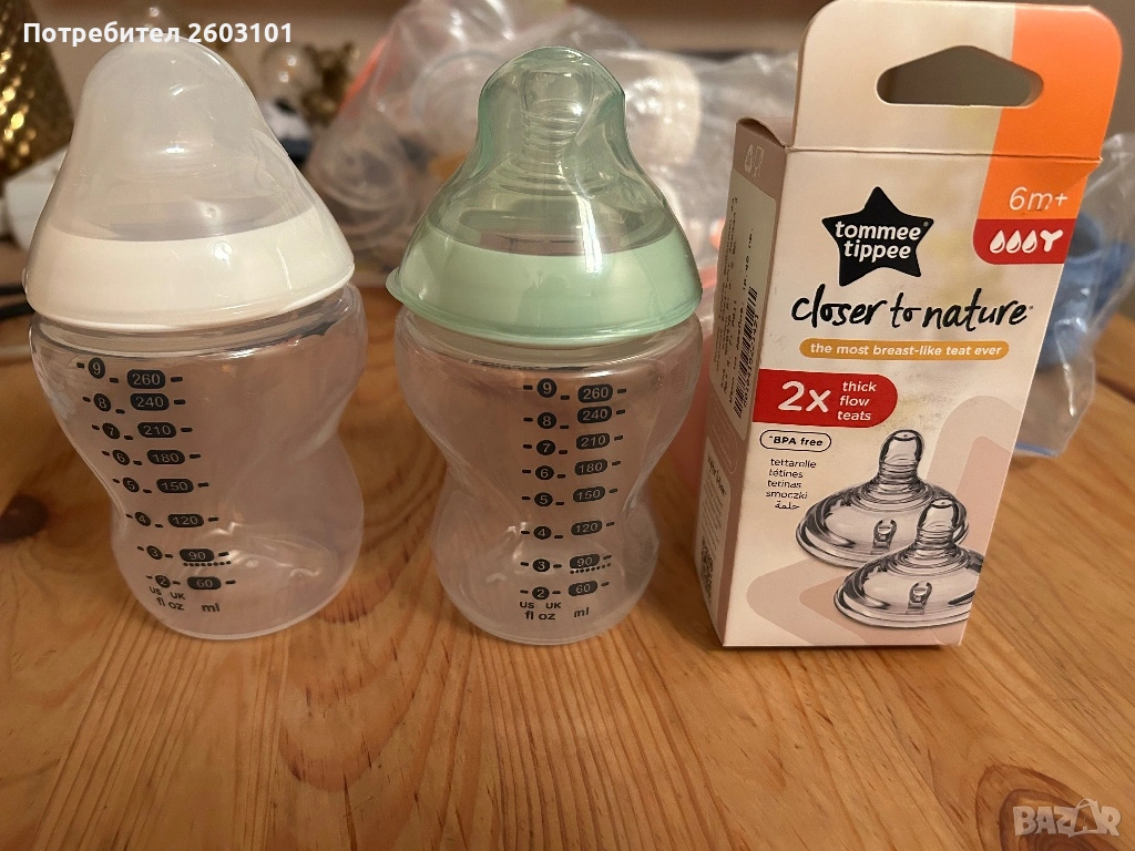 2 броя шишенца Tommee Tippee + биберони, снимка 1
