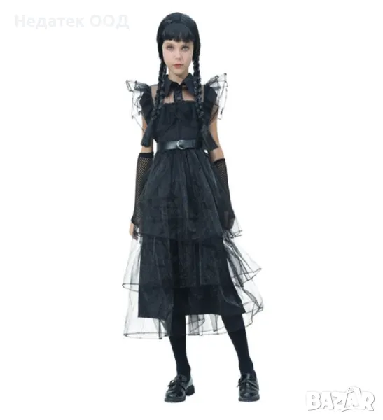 Детски костюм, Готическа, рокля, Хелоуин, черен, 8 години, снимка 1