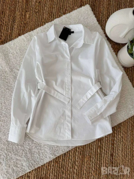 Памучна риза със странични коланче/ пристягане на талията  , снимка 1