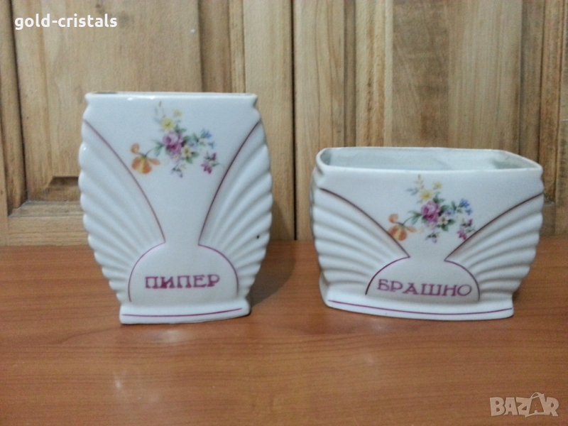 Стар български порцелан буркани, снимка 1
