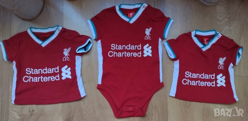 Liverpool - комплект футболно боди и футболни бебешки тениски на Ливърпул , снимка 1