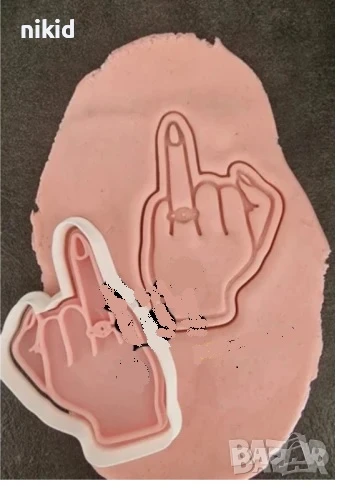 Годежен пръстен на пръст ръка Годеж пластмасов резец форма фондан тесто бисквитки, снимка 1