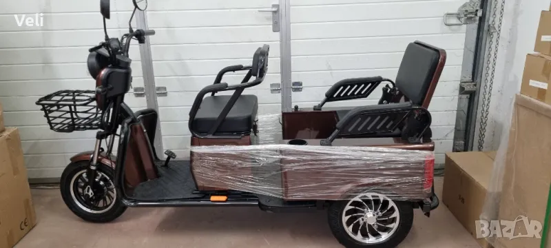 Електрическа триколка карго лукс двуместна и товарна , снимка 1
