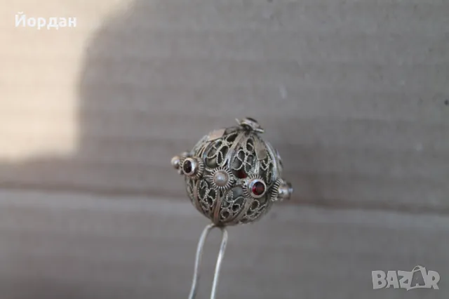 Сребърна възрожденска забодка/игла, снимка 2 - Антикварни и старинни предмети - 48394105