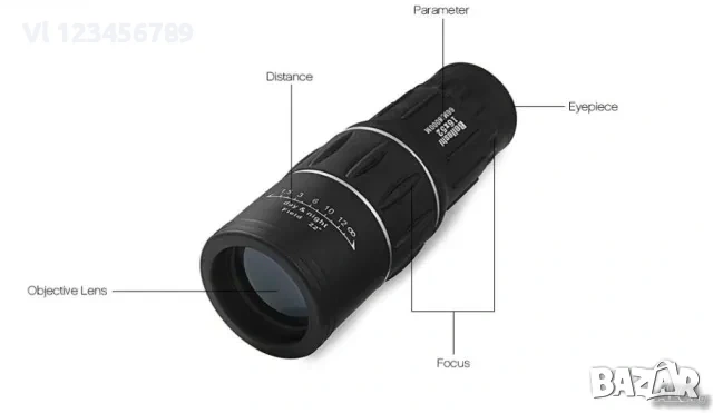 Мощен монокъл/ бинокъл/ - Bushnell 16х52, снимка 2 - Оборудване и аксесоари за оръжия - 53813439