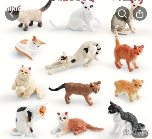 12 котки котка котета пластмасови фигурки за украса торта и ирга играчки, снимка 4 - Фигурки - 30110989