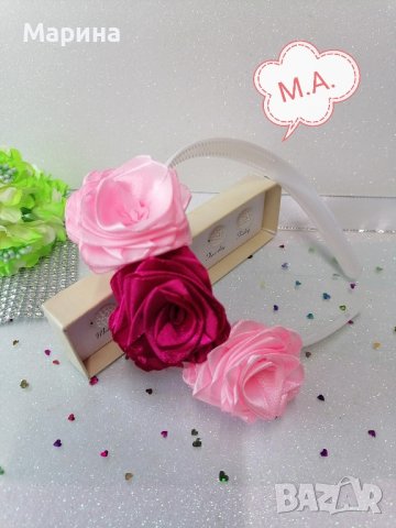 Диадема 3 рози малиново-розово, модел 323, снимка 1 - Аксесоари за коса - 44259778