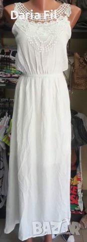 ИЗКЛЮЧИТЕЛНО КРАСИВА дълга бяла рокля с дантела 