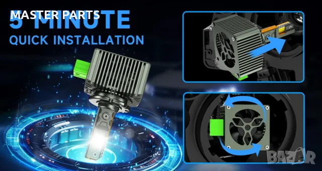 LED за Ксенон - 110W 38000LM, Перфектен Фокус, Топ Охлаждане, Canbus, 1г. Гар., снимка 10 - Части - 50261316