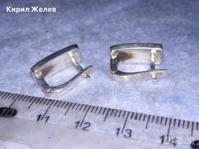 ВЕЛИКОЛЕПНИ СРЕБЪРНИ СКЪПОЦЕННИ ОБЕЦИ СРЕБРО 925 с БЯЛА ПОЗЛАТА АНГЛИЙСКИ Тип ЗАКОПЧАВАНЕ 37452, снимка 5 - Обеци - 40532591