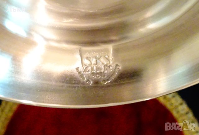 Бокал от калай с ловец и елени 10 см. , снимка 10 - Антикварни и старинни предмети - 41694858