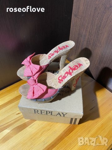 Replay оригинални дамски обувки от корк с кутия, снимка 2 - Дамски обувки на ток - 39438832