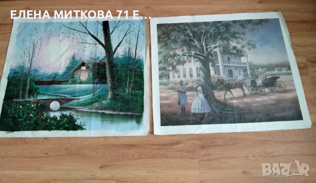 Две картини върху платно нерамкирани