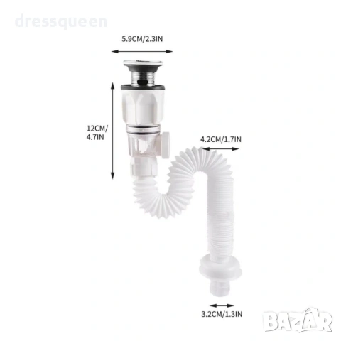 4668 Гофриран сифон против миризми – Универсален модел (Кухня/Баня), снимка 11 - Други стоки за дома - 53823442