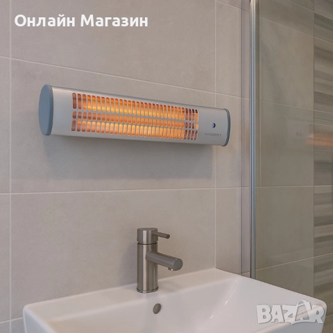 Кварцова отоплителна печка за баня Rosberg – 1200W, бял