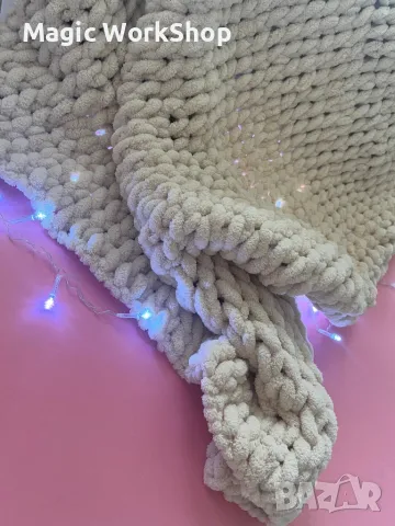 Одеало от прежда слизе пуфи, снимка 3 - Спално бельо и завивки - 49800812