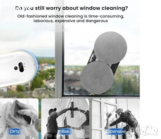 Робот за почистване на прозорци с автоматично пръскане PuRuiKai 309, снимка 4 - Прахосмукачки - 51423021