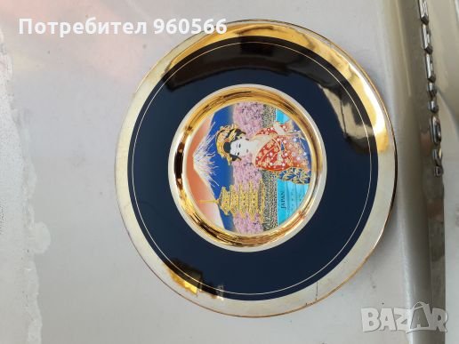 Позлатена японска чиния, снимка 3 - Декорация за дома - 33819305