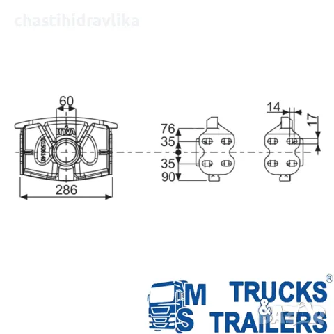 ДОЛНА КОНЗОЛА ЗА ХИДРАВЛИЧЕН ЦИЛИНДЪР HYVA 01506141, снимка 2 - Части - 42035090