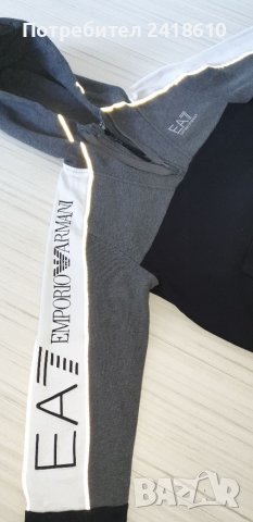 Emporio Armani EA7 Hoodie Half Zip Mens Size 50/L ОРИГИНАЛ! Мъжки Суичер!, снимка 10 - Спортни дрехи, екипи - 40802827