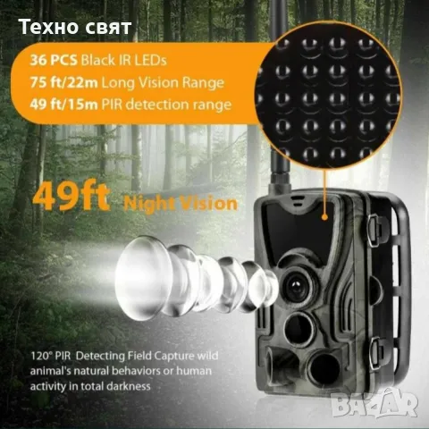 Ловна видео камера 2G/3G/4G,качествена батерия сим карта+карта памет, снимка 2 - IP камери - 48918378