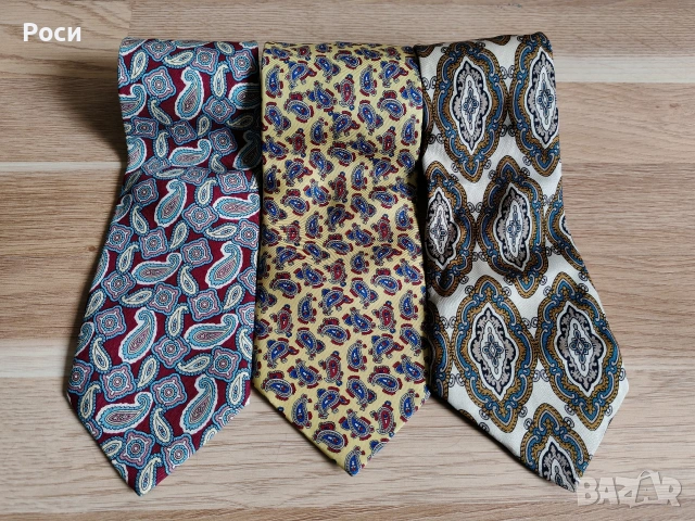 Италиански копринени вратовръзки с орнаменти 1, снимка 2 - Други - 53844878