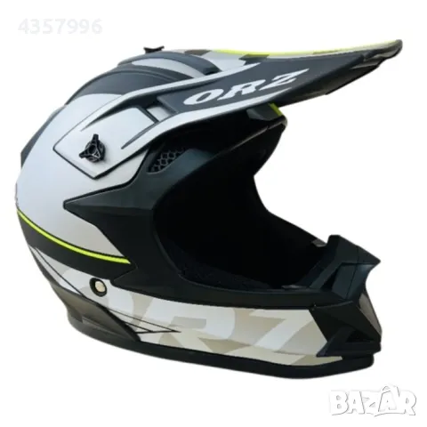 Кросова каска черна с неон и сив, За мотор, Атв, Велосипед, S, M, снимка 3 - Аксесоари и консумативи - 49304228