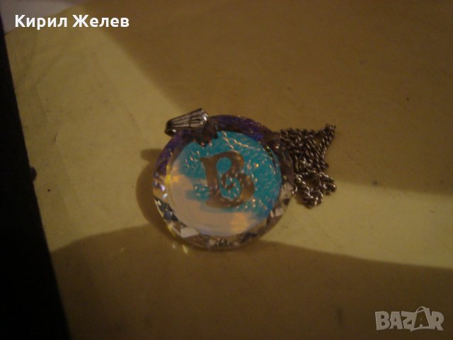 МОДНО АРТ КРИСТАЛНО КОЛИЕ МЕДАЛЬОН с ВЕРИЖКА и БУКВИЧКА 26684, снимка 11 - Колиета, медальони, синджири - 34806306