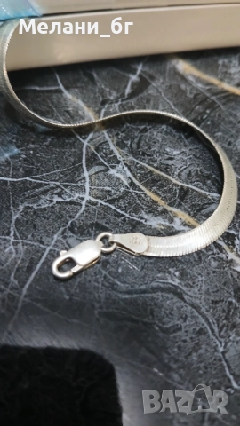 Сребърен ланец , снимка 2 - Колиета, медальони, синджири - 52577353
