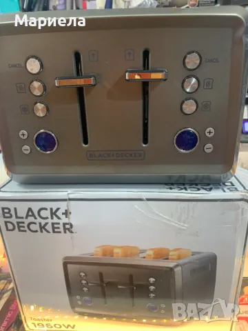 Тостер BLACK&DECKER BXTO1960E 1960W / Тостер за 4 филии, снимка 2 - Тостери - 47977427