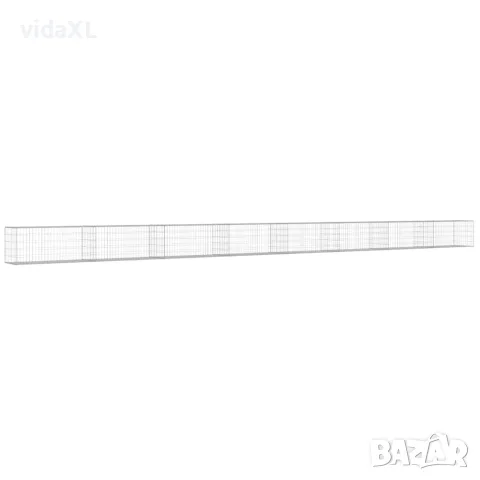 vidaXL Габионна стена с капаци, поцинкована стомана, 900x50x50 см, снимка 4 - Огради и мрежи - 56146133