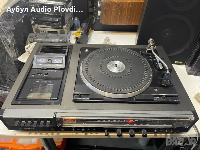 Стерео система MARS KA-40 с грамофон, касетофон и радио, миксер, снимка 2 - Аудиосистеми - 50334407