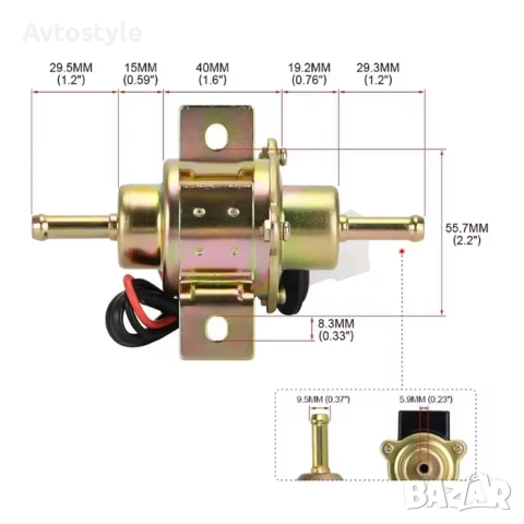 Помпа на 12V, Универсална електрическа горивна помпа 12V, снимка 2 - Аксесоари и консумативи - 51576413
