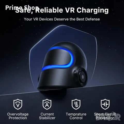 Зарядна станция Aubika VR CyberCore Lite 45W за Meta Quest 3/3S, Vision Pro, Pico, снимка 9 - Аксесоари - 56143078