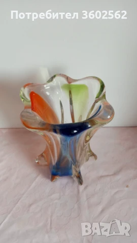  мурано стъкло - ваза и купа , снимка 3 - Вази - 49778418