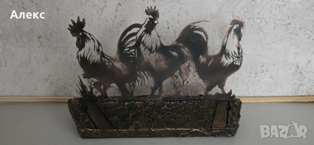 Великденска рустик декорация, ръчно изработена! Метал, дърво., снимка 6 - Градински мебели, декорация  - 53500404