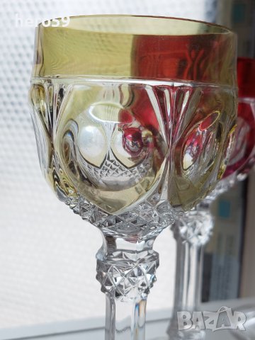 Кристални чаши-комплект от шест броя,многоцветен кристал, снимка 10 - Чаши - 41484526