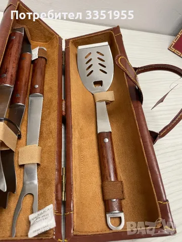 Луксозен сет за Барбекю в красива кожена чанта, снимка 9 - Подаръци за мъже - 50046990