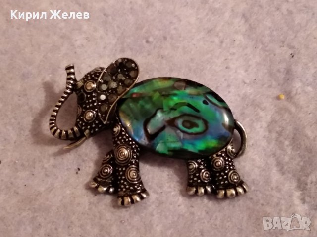 СИМПАТИЧЕН ФИГУРАЛЕН СРЕБРИСТ МЕСИНГОВ МЕДАЛЬОН СЛОНЧЕ с КРИСТАЛЧЕТА и СЕДЕФЕН ТИП УКРАСА 38650, снимка 2 - Колиета, медальони, синджири - 41682311