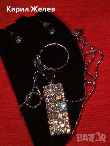 СКЪПОЦЕННИ ПОСРЕБРЕНИ КОЛИЕ ОБЕЦИ и ПРЪСТЕН ФЕШЪН АРТ КОМПЛЕКТ 6981, снимка 18 - Бижутерийни комплекти - 35053260