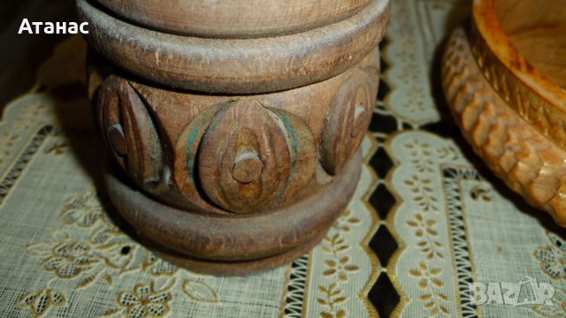 Сувенири изработени от дърво - ваза и кутия бижута  от соца , снимка 6 - Антикварни и старинни предмети - 40912303