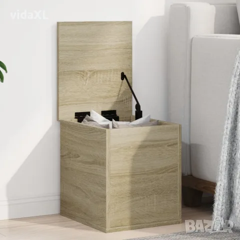 vidaXL Кутия за съхранение дъб сонома 30x35x35 см инженерно дърво, снимка 2 - Скринове - 56148209